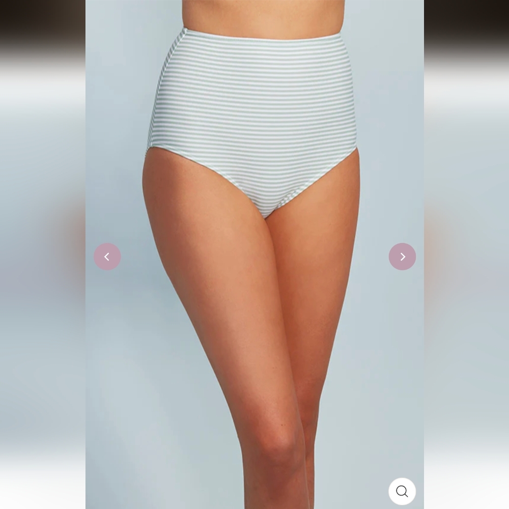 DM Fashion High Waist Bottom - Jasper Green Horizontal Stripes- L
